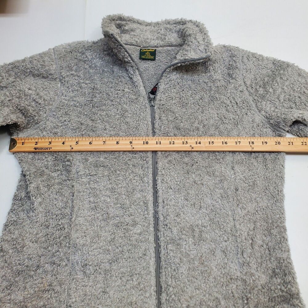 Cabela's Soft Fuzzy Fleece Polartec Jacket Light Gray Womens M Full Zip - Picture 7 of 15